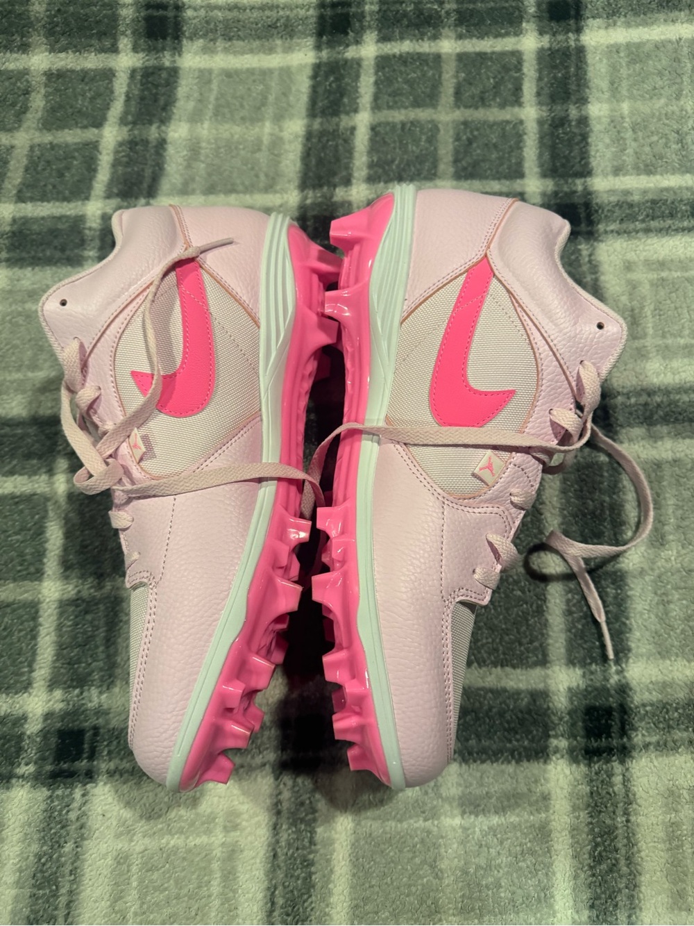 Nike Kids Pink and Hot Pink Turf Cleats